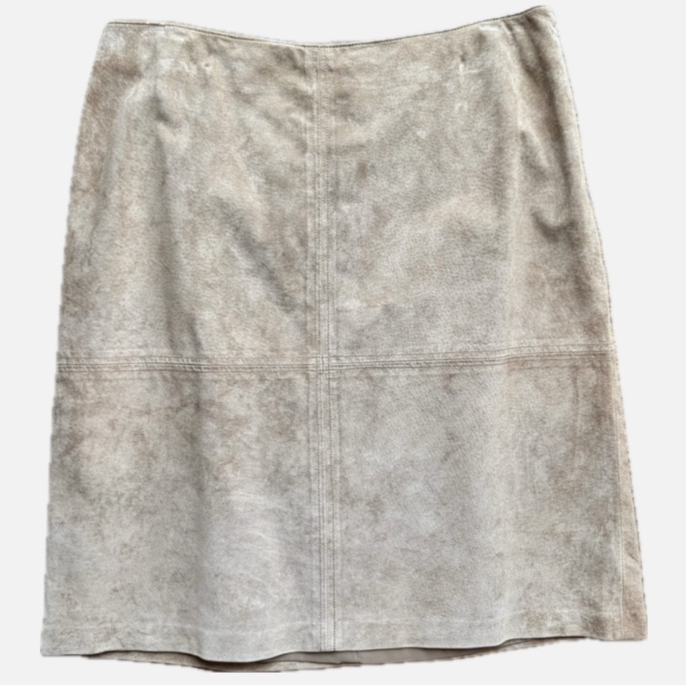 Nine & Company Suede Tan Vintage Mini Skirt Size 10